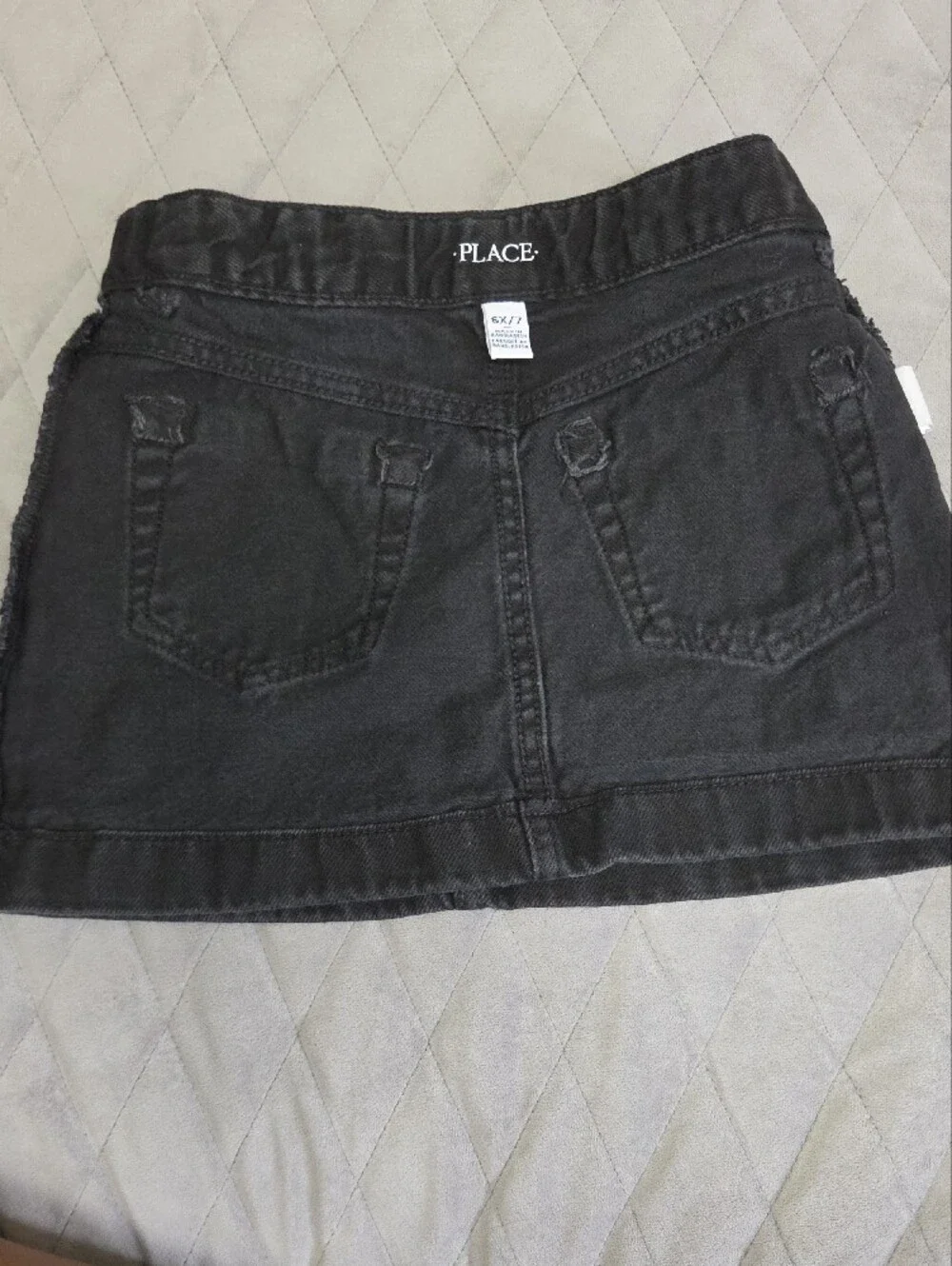 The Children's Place Black Denim Mini Skirt with Crystal Bows